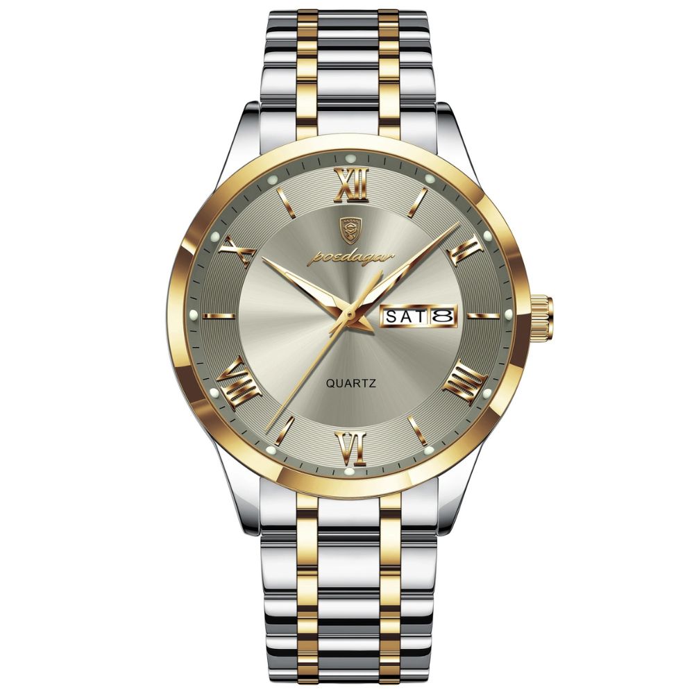 Relógio Masculino Elegante em Aço Inoxidável à Prova d’Água – Quartzo
