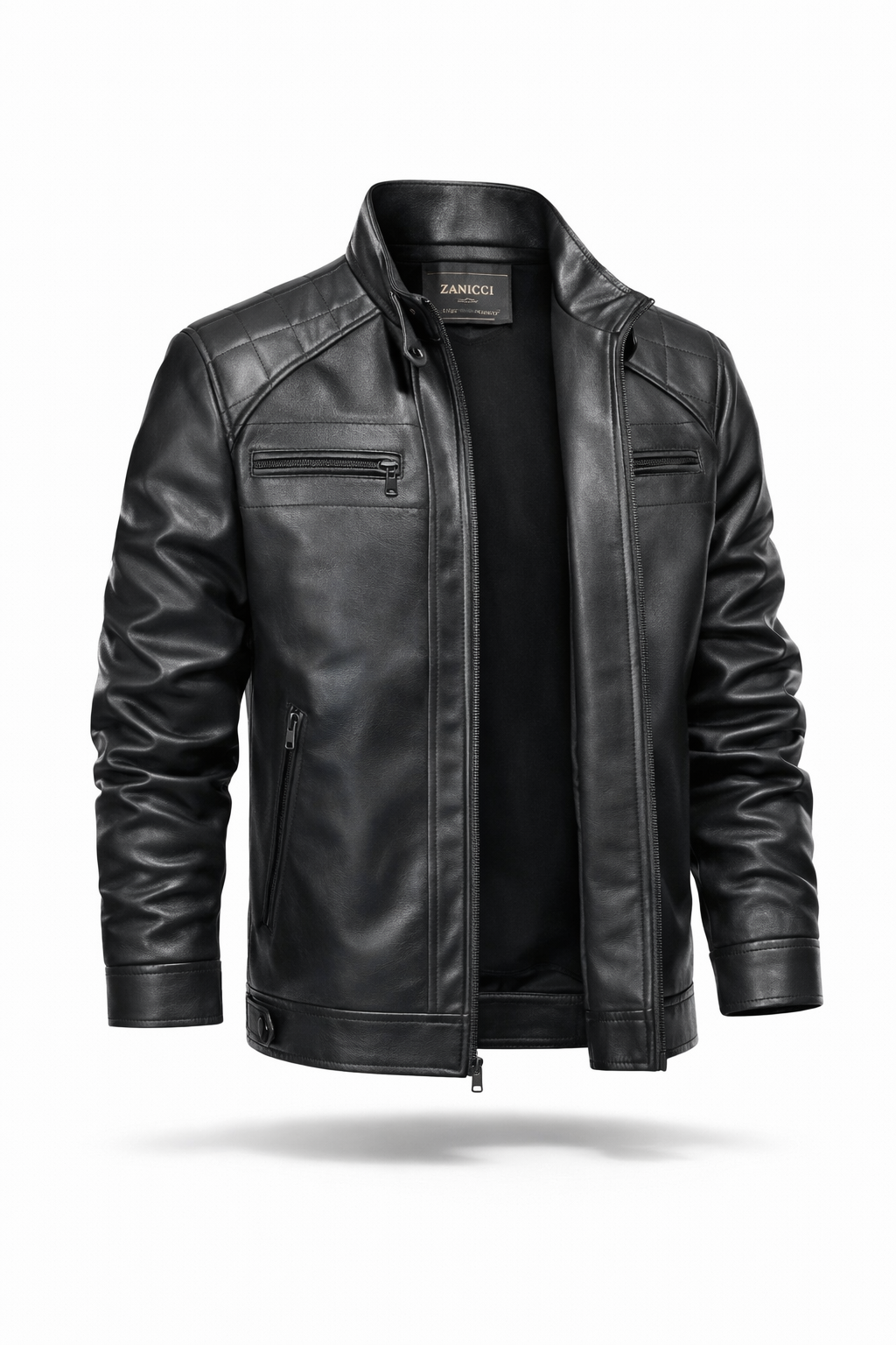 Jaqueta de couro masculina slim