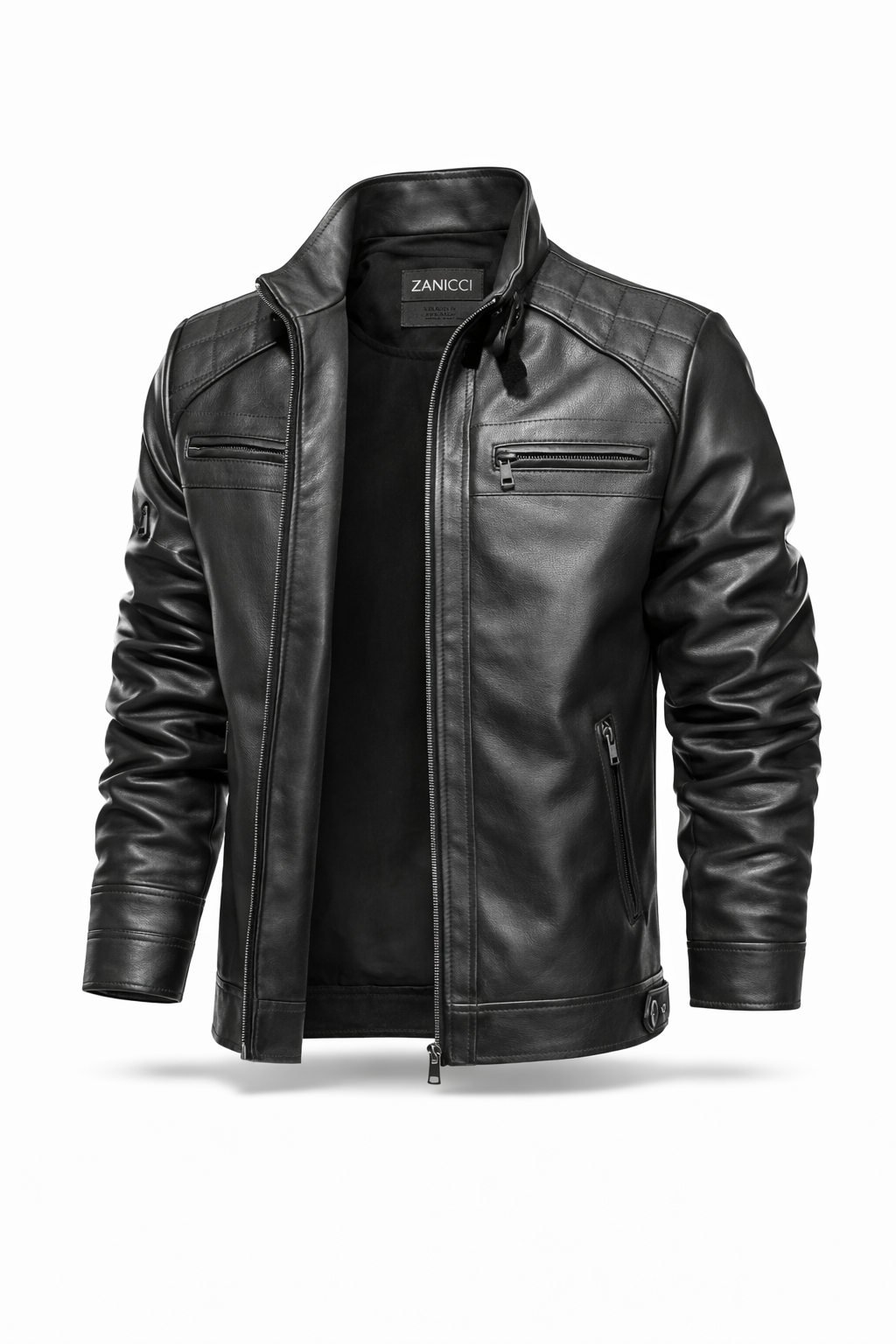 Jaqueta de couro masculina slim