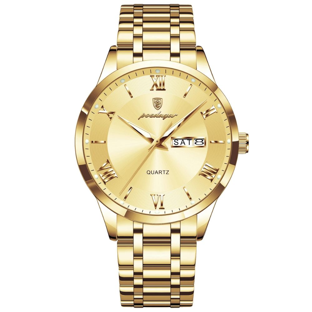 Relógio Masculino Elegante em Aço Inoxidável à Prova d’Água – Quartzo