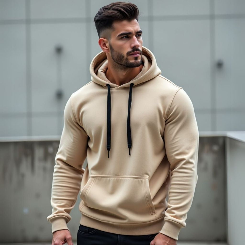 Moletom Masculino Blusa de Frio Flanelado com Capuz Ajustável