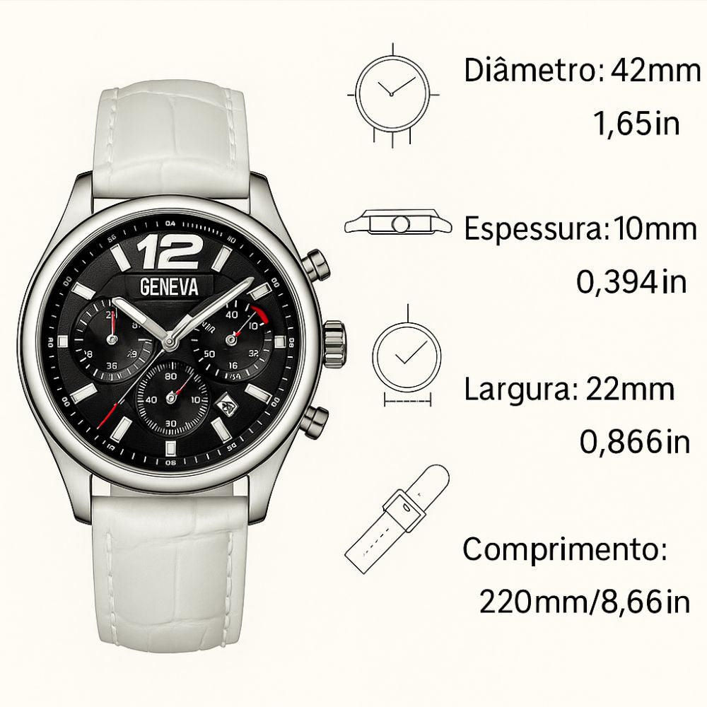 Relógio Masculino Com Pulseira de Couro Resistente a Água Barato e Elegante Super Estiloso