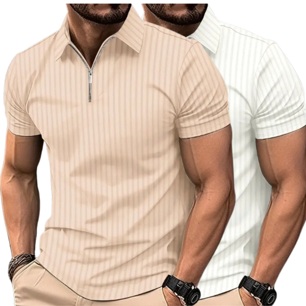 Kit 2 Camisas Polo Masculinas com Zíper – Estilo Casual com Toque Moderno!