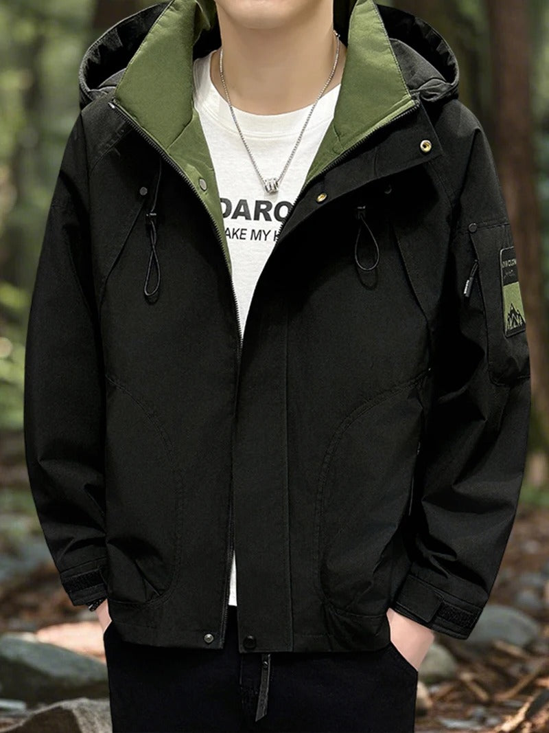 Jaqueta a Prova d’água Masculina com Capuz | Ideal para Chuva, Frio, Neve e Atividades ao Ar Livre
