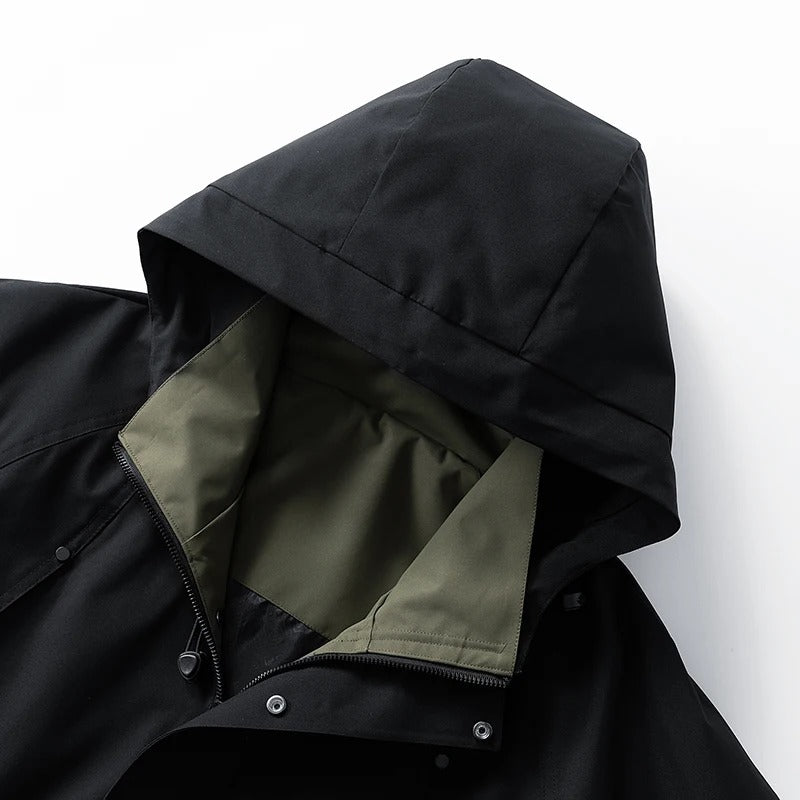 Jaqueta a Prova d’água Masculina com Capuz | Ideal para Chuva, Frio, Neve e Atividades ao Ar Livre