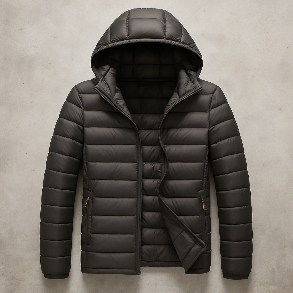 Jaqueta Casaco Puffer Acolchoada com Capuz á Prova d'água – Leve, Quente e Compacta