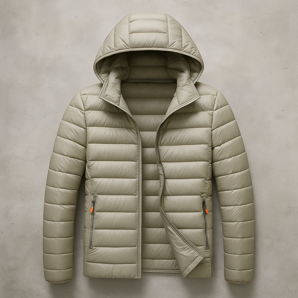 Jaqueta Casaco Puffer Acolchoada com Capuz á Prova d'água – Leve, Quente e Compacta