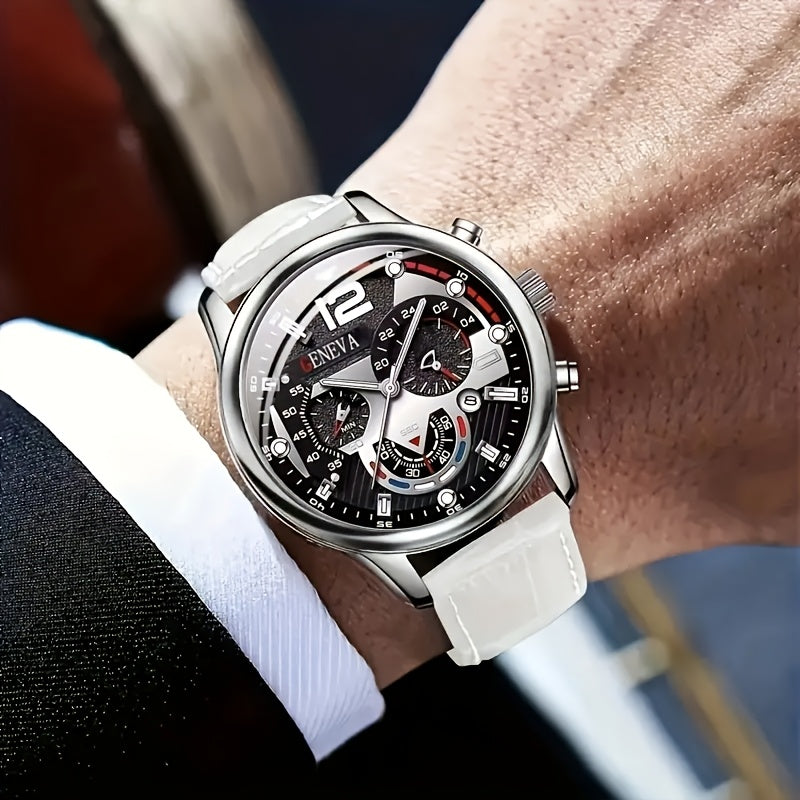 Relógio Masculino Com Pulseira de Couro Resistente a Água Barato e Elegante Super Estiloso