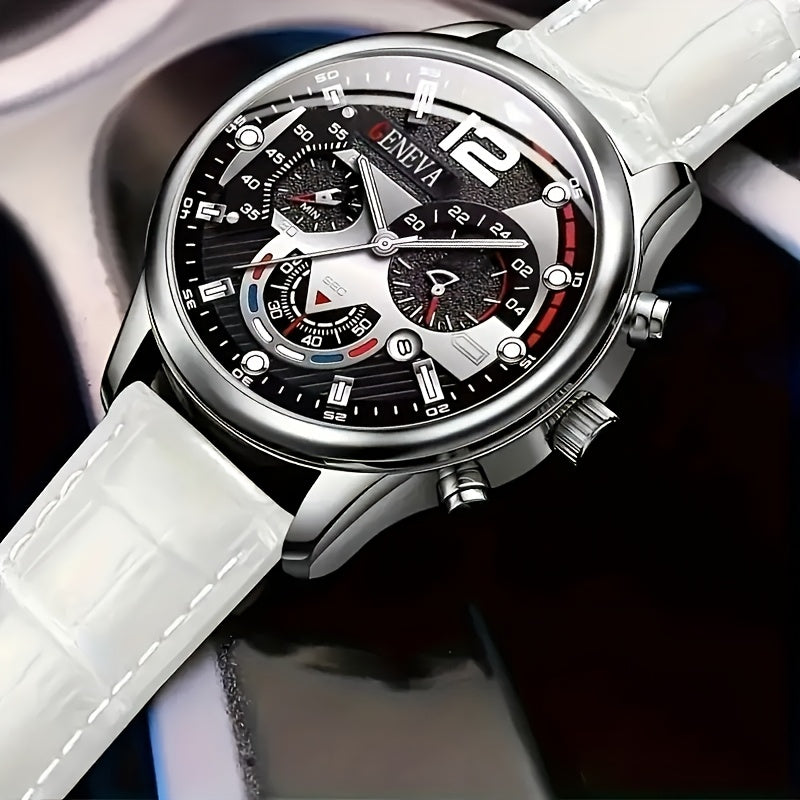 Relógio Masculino Com Pulseira de Couro Resistente a Água Barato e Elegante Super Estiloso