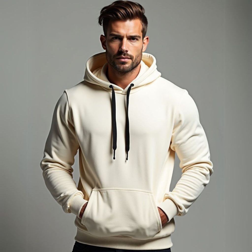 Moletom Masculino Blusa de Frio Flanelado com Capuz Ajustável