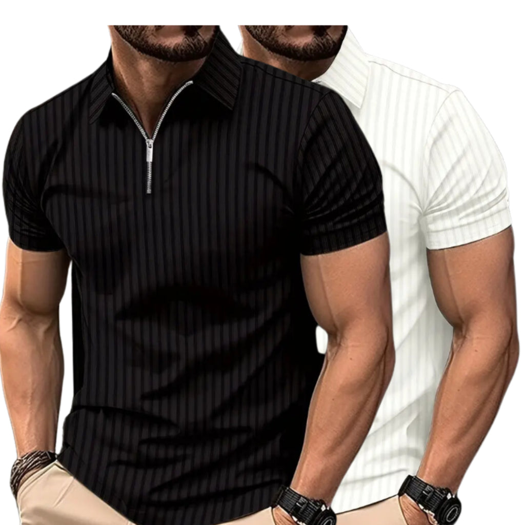 Kit 2 Camisas Polo Masculinas com Zíper – Estilo Casual com Toque Moderno!