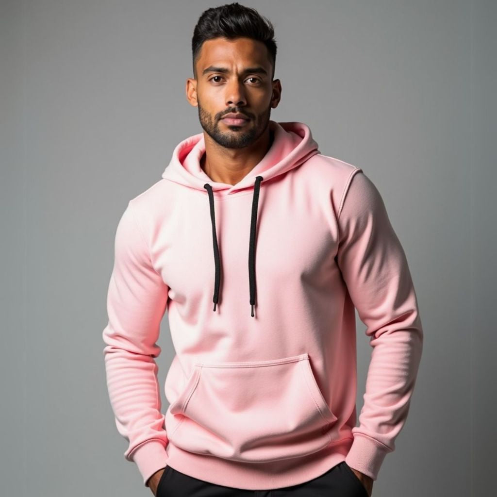 Moletom Masculino Blusa de Frio Flanelado com Capuz Ajustável