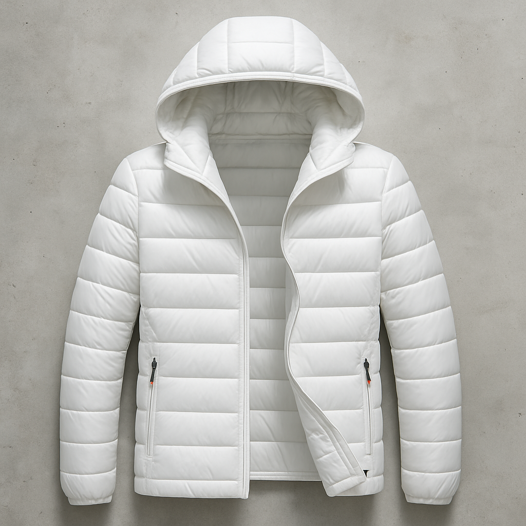 Jaqueta Casaco Puffer Acolchoada com Capuz á Prova d'água – Leve, Quente e Compacta