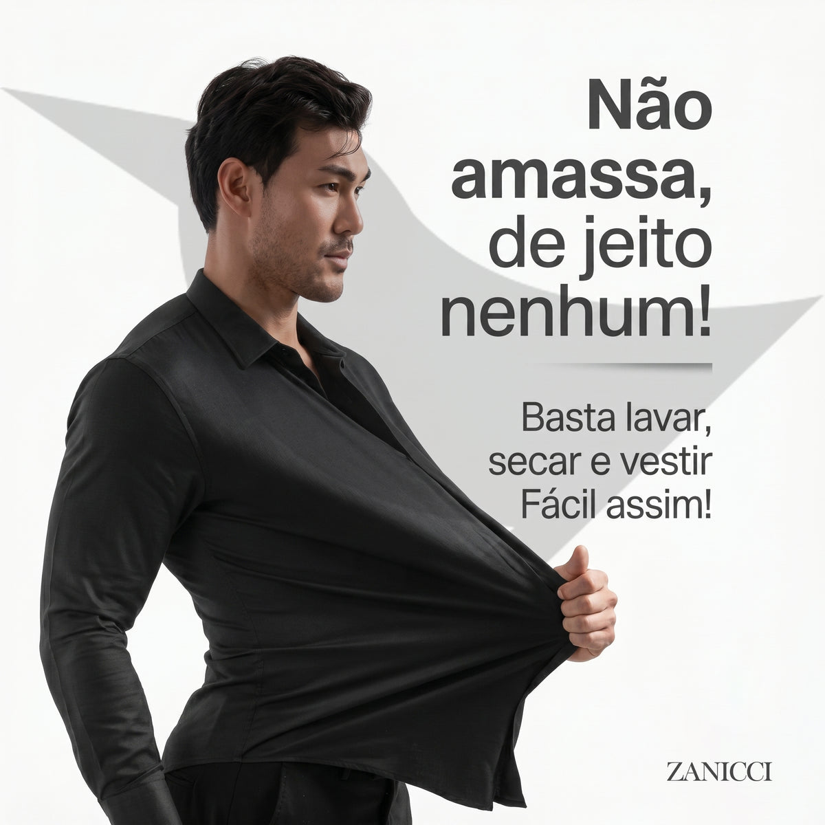 Kit 2 Camisas Tecnológica Masculina Slim Fit Não Amassa Zanicci