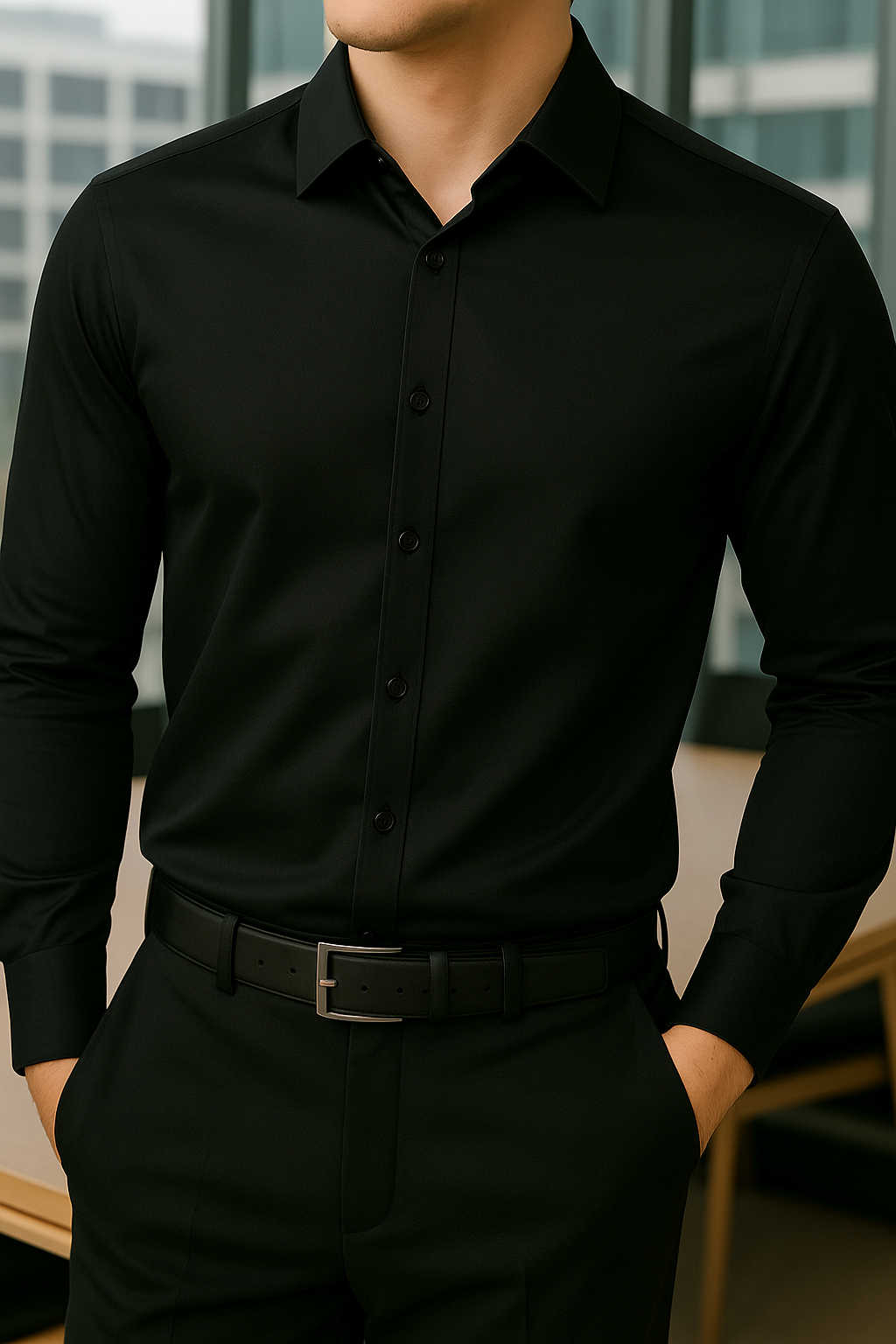 Camisa Social Masculina Slim Fit Ultra