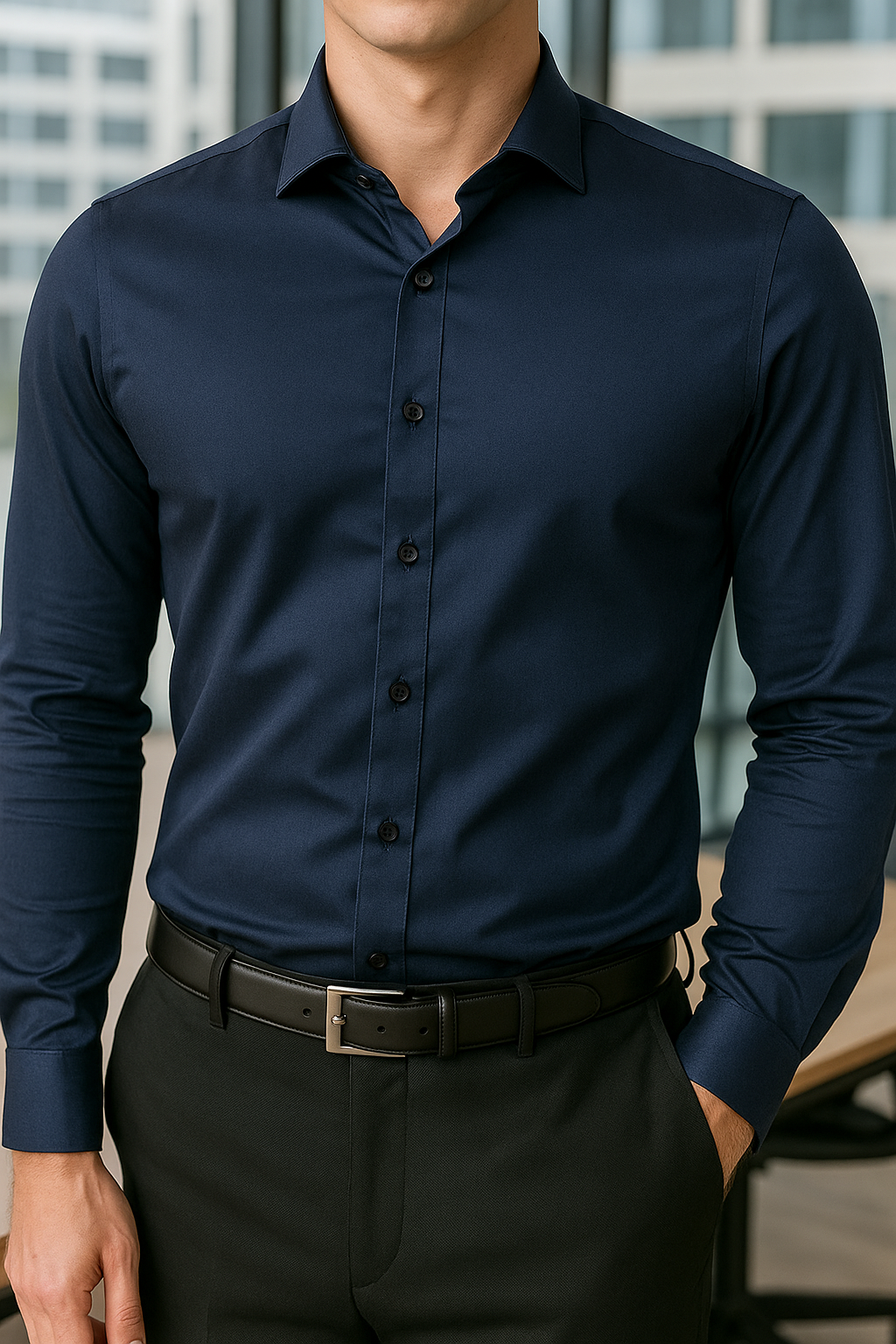 Camisa Social Masculina Slim Fit Ultra