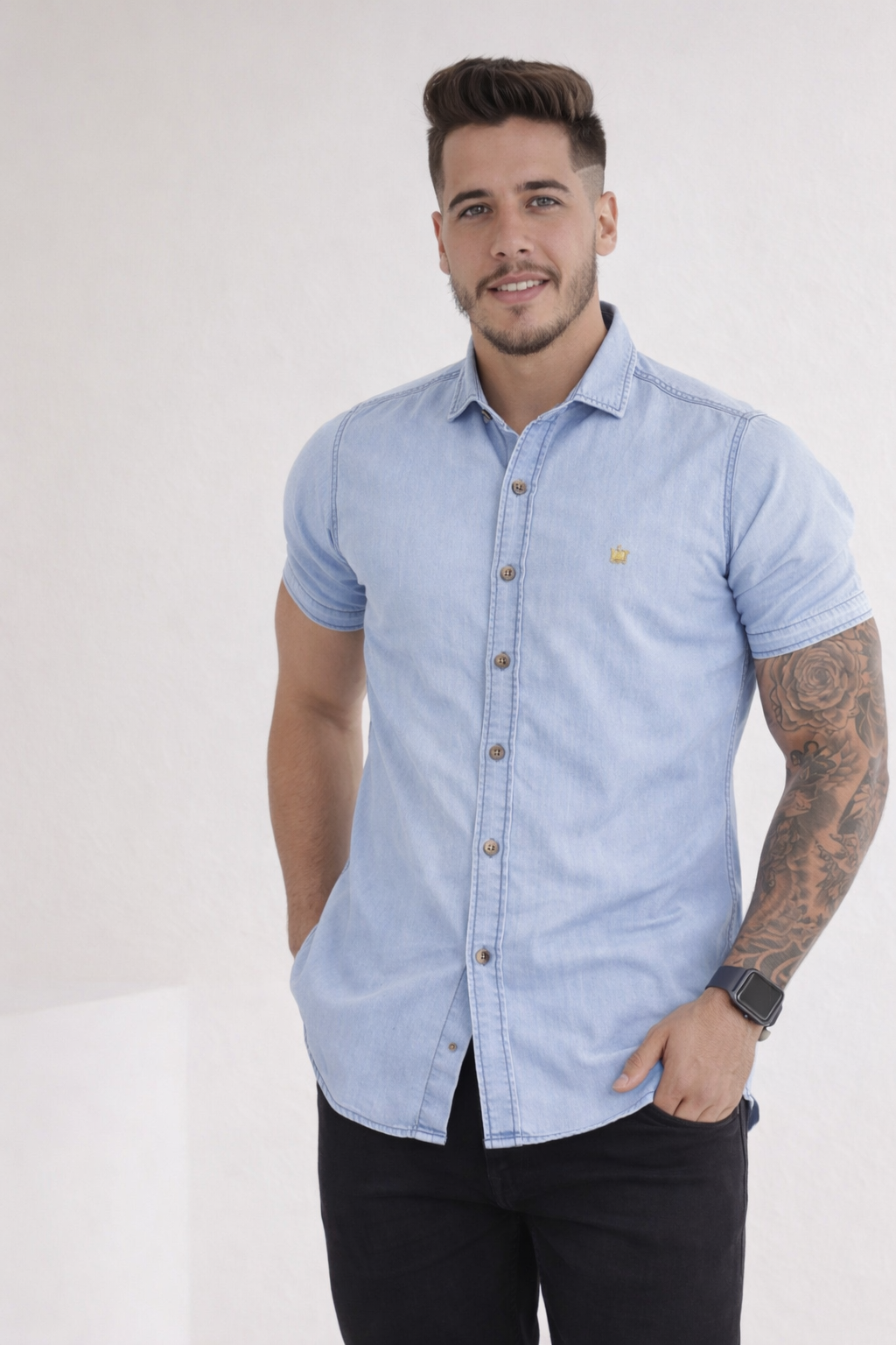 Camisa Jeans Masculina Slim Fit - Algodão Premium | Zanicci