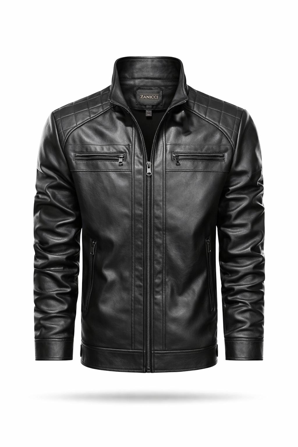 Jaqueta de couro masculina slim