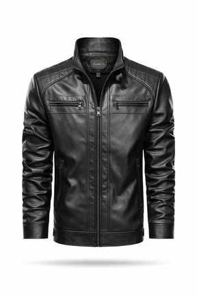 Jaqueta de couro masculina slim