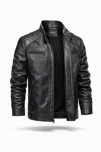 Jaqueta de couro masculina slim