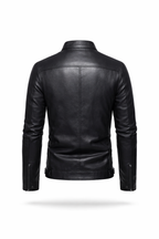 Jaqueta de couro masculina slim