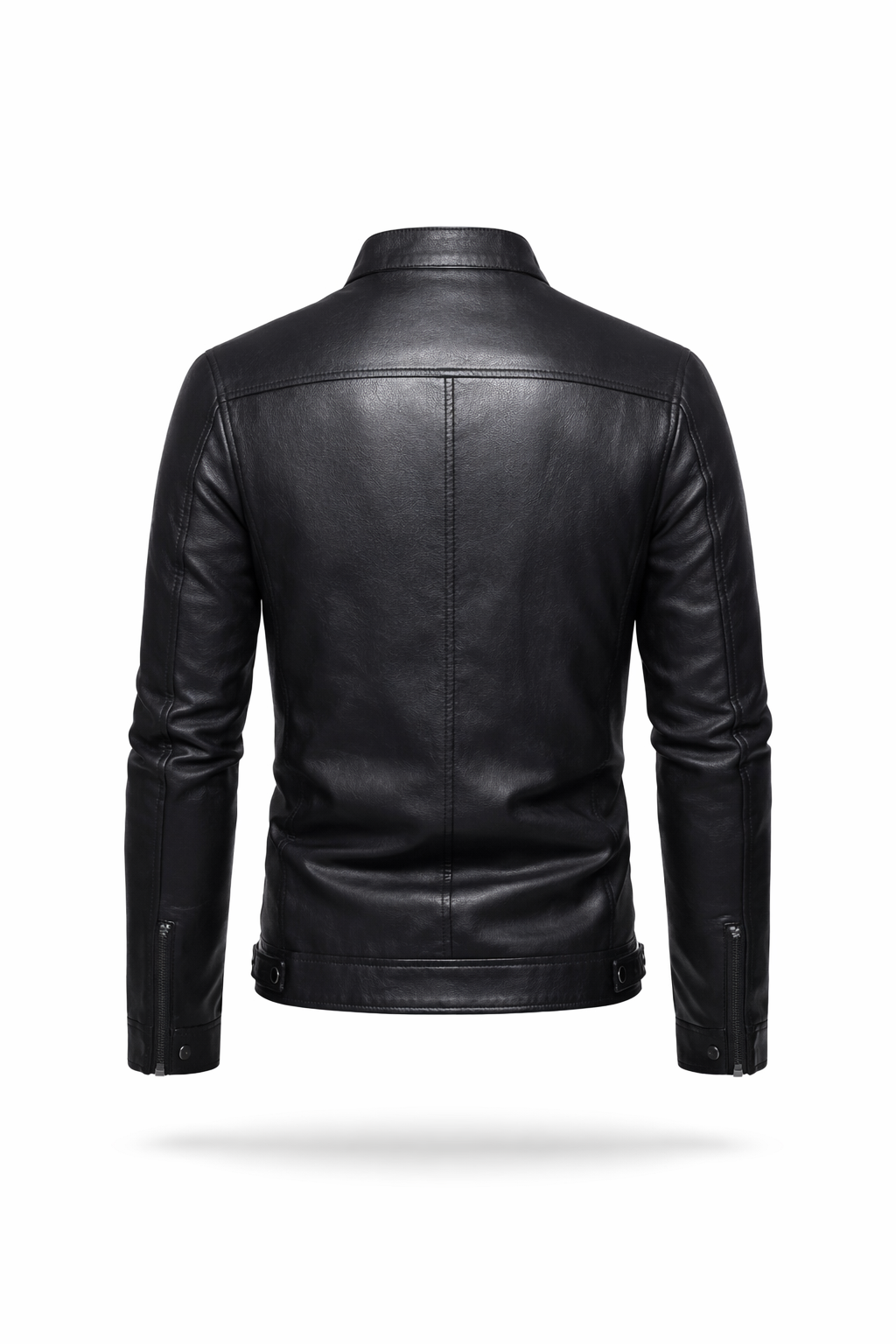 Jaqueta de couro masculina slim