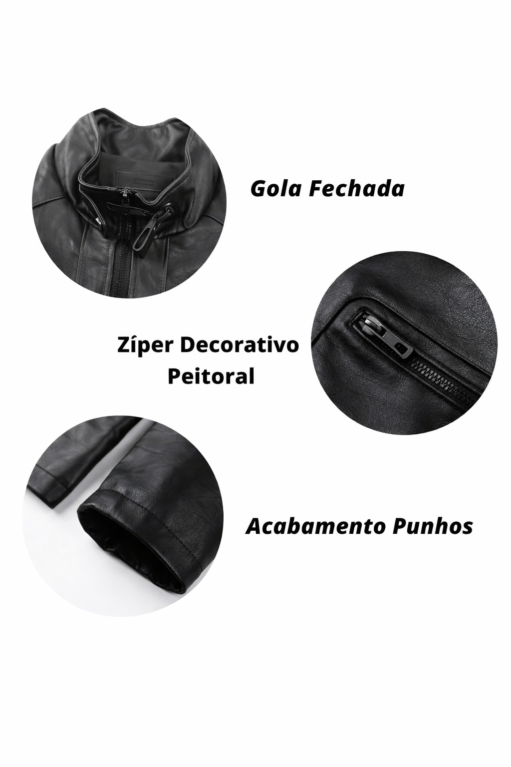 Jaqueta de couro masculina slim