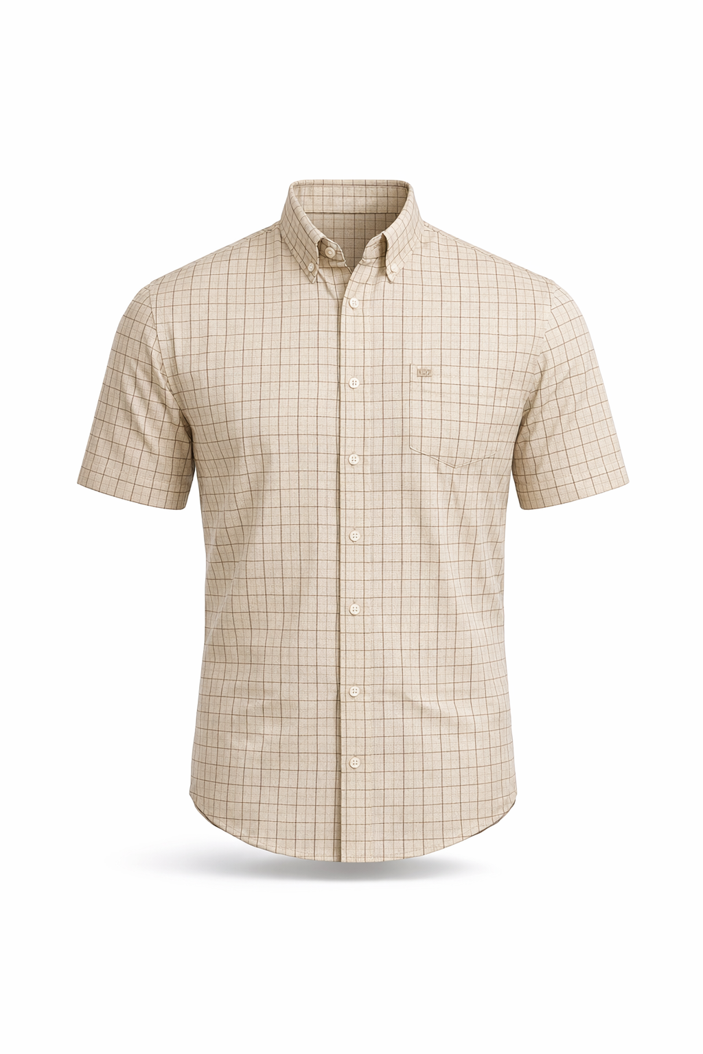 Camisa Xadrez Country Confort - Manga Curta com Botão na Gola