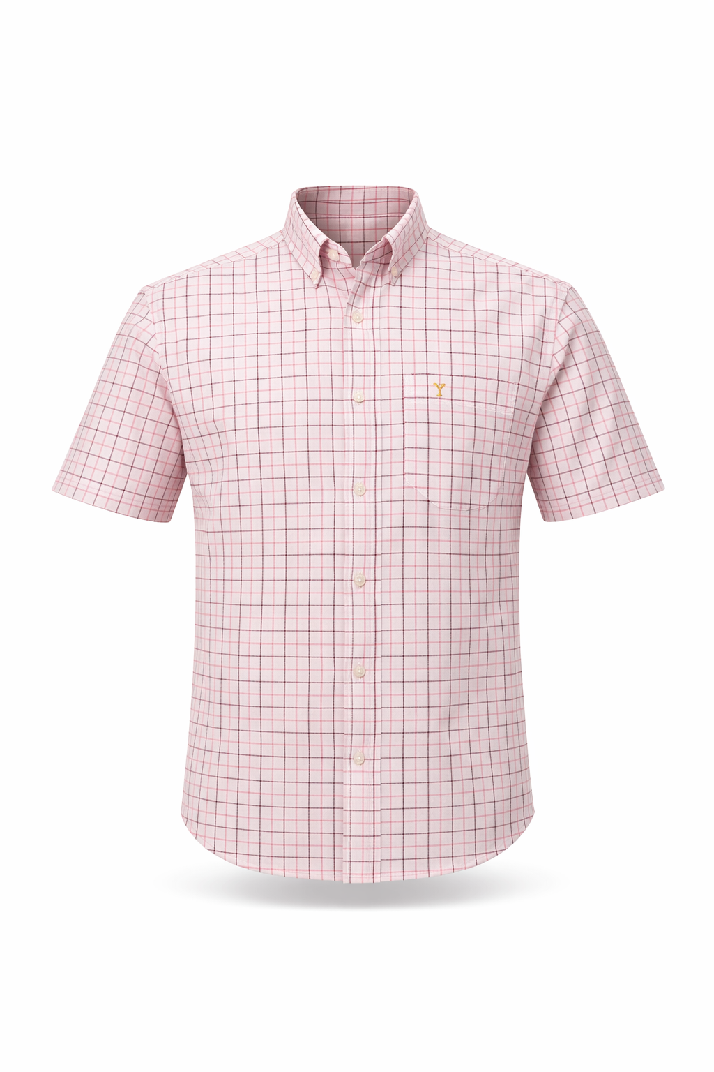 Camisa Xadrez Country Confort - Manga Curta com Botão na Gola