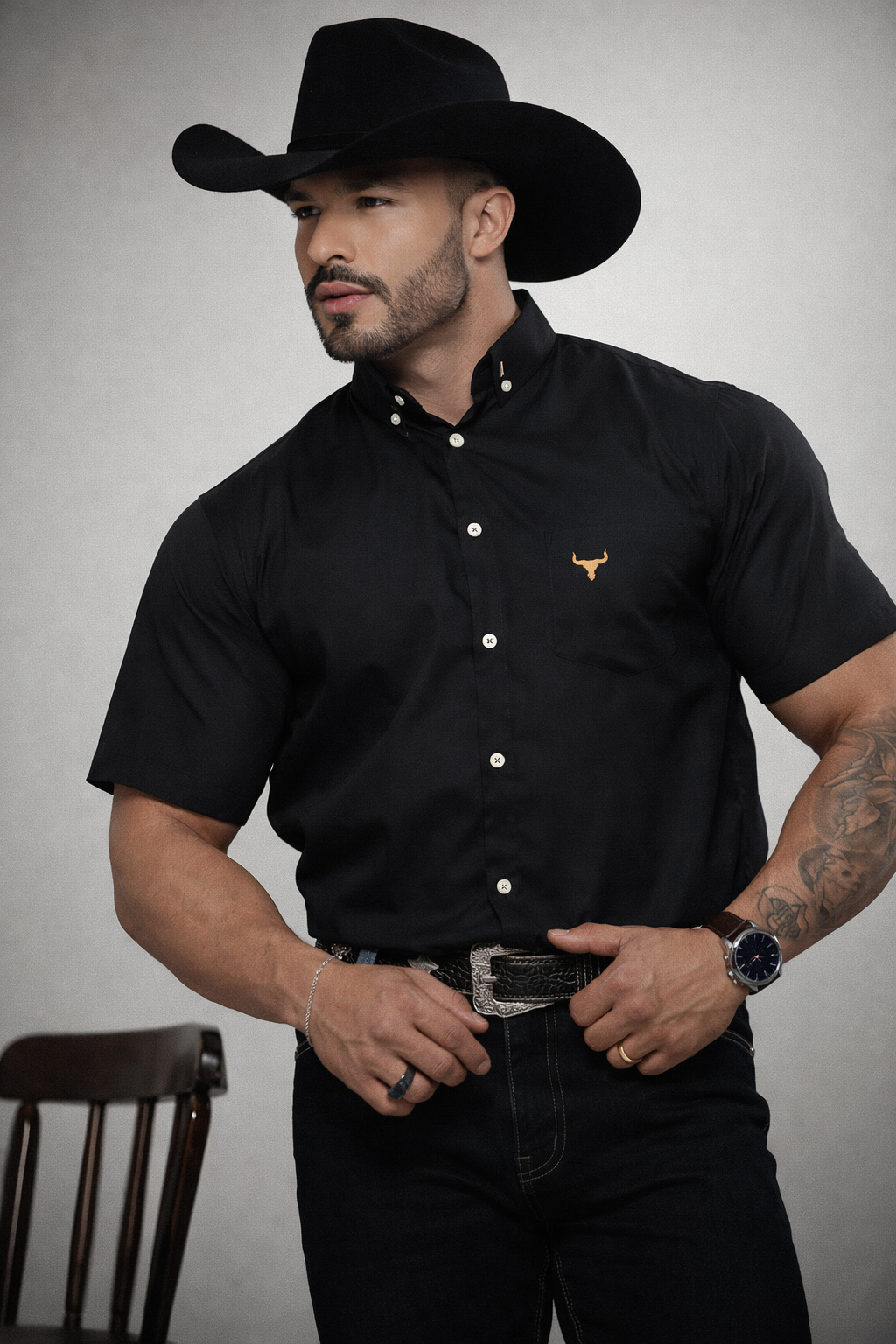 Camisa Xadrez Country Confort - Manga Curta com Botão na Gola