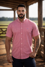 Camisa Xadrez Country Confort - Manga Curta com Botão na Gola