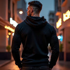 Moletom Masculino Blusa de Frio Flanelado com Capuz Ajustável