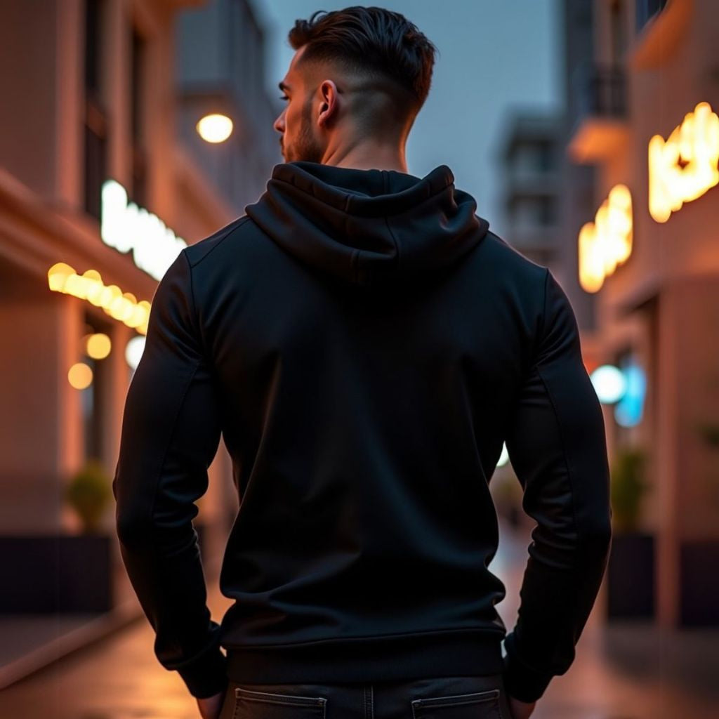 Moletom Masculino Blusa de Frio Flanelado com Capuz Ajustável