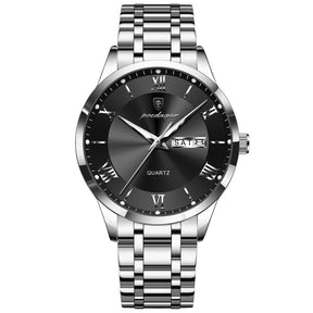 Relógio Masculino Elegante em Aço Inoxidável à Prova d’Água – Quartzo