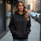 Moletom Masculino Blusa de Frio Flanelado com Capuz Ajustável