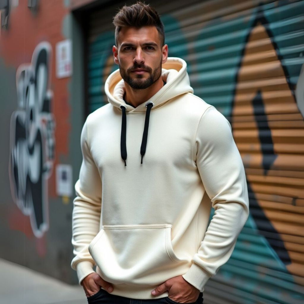 Moletom Masculino Blusa de Frio Flanelado com Capuz Ajustável