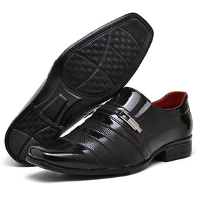 Sapato Social Masculino Preto Verniz com Fivela | Elegância e Conforto para Ocasiões Especiais