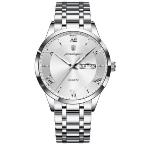 Relógio Masculino Elegante em Aço Inoxidável à Prova d’Água – Quartzo