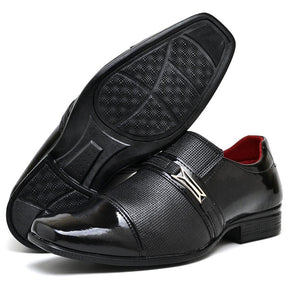 Sapato Social Masculino Preto Verniz com Fivela | Elegância e Conforto para Ocasiões Especiais