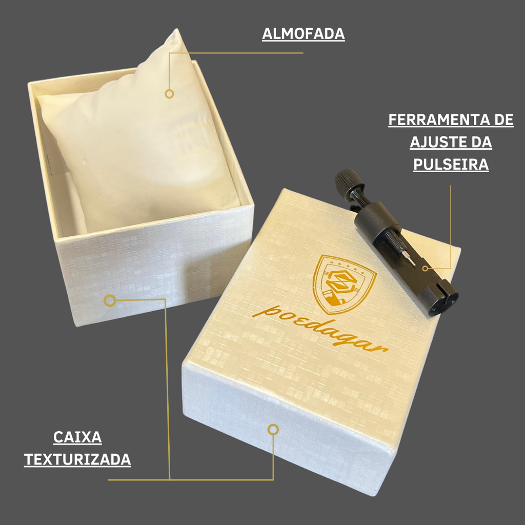 Relógio Masculino Poedagar Luxo - Aço Inoxidável