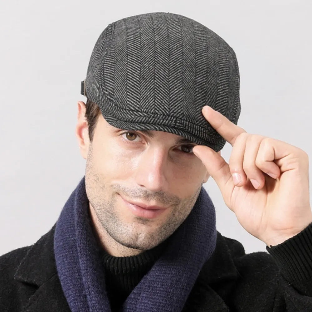 Boina Masculina Italiana de Algodão com Fivela Ajustável