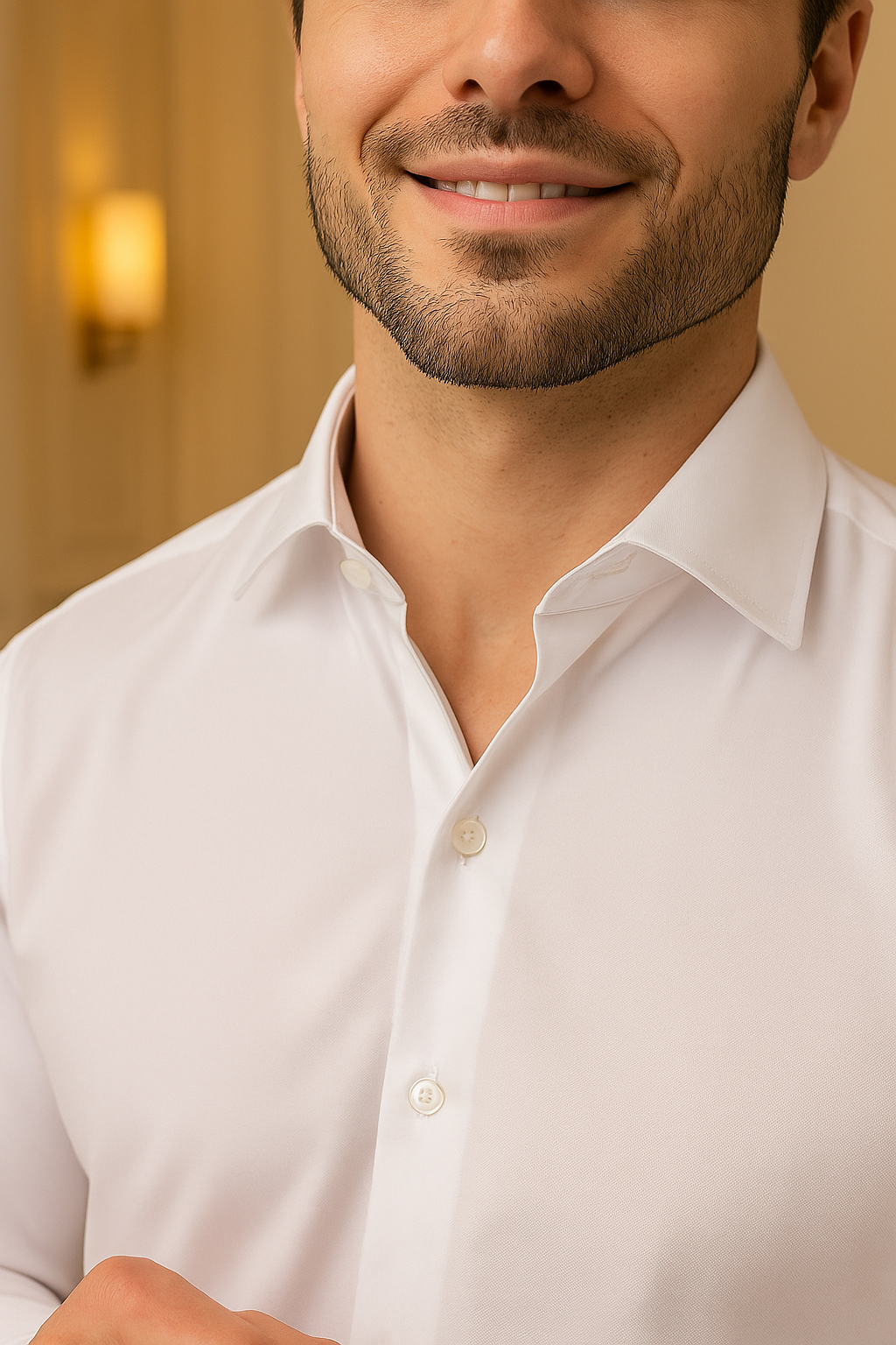 Camisa Social Masculina Slim Fit Manga Longa