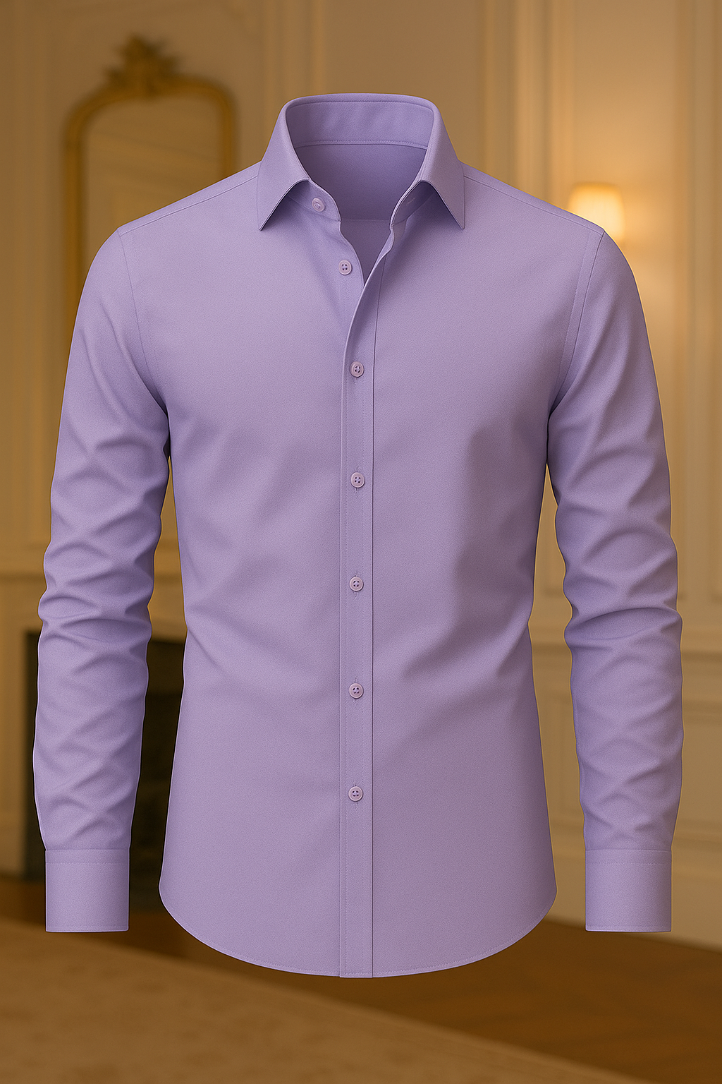 Camisa Social Masculina Slim Fit Manga Longa com Colarinho e Botões - Ideal para Casamento, Trabalho ou Eventos Formais