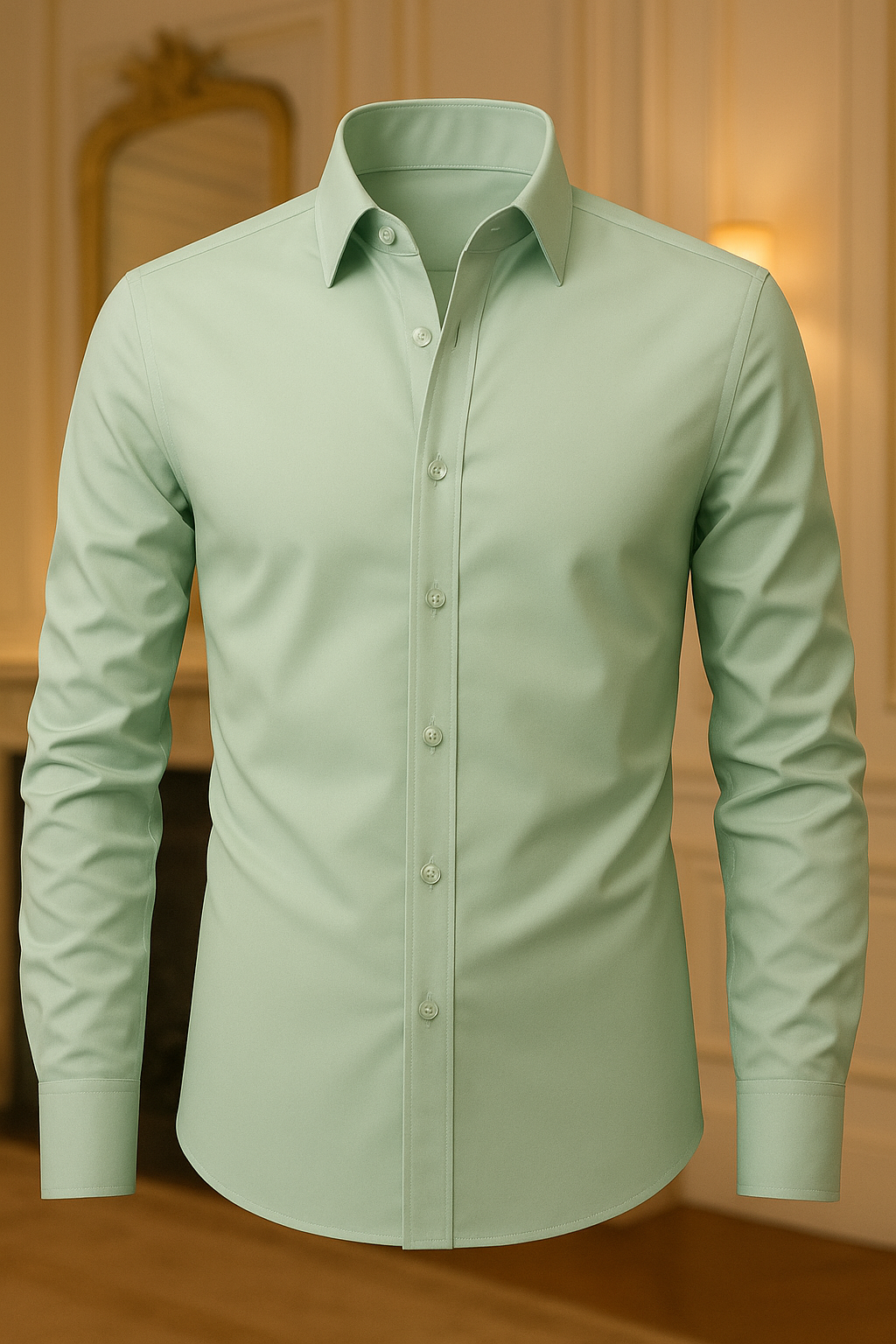 Camisa Social Masculina Slim Fit Manga Longa com Colarinho e Botões - Ideal para Casamento, Trabalho ou Eventos Formais