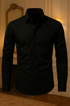Camisa Social Masculina Slim Fit Manga Longa com Colarinho e Botões - Ideal para Casamento, Trabalho ou Eventos Formais