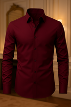Camisa Social Masculina Slim Fit Manga Longa com Colarinho e Botões - Ideal para Casamento, Trabalho ou Eventos Formais