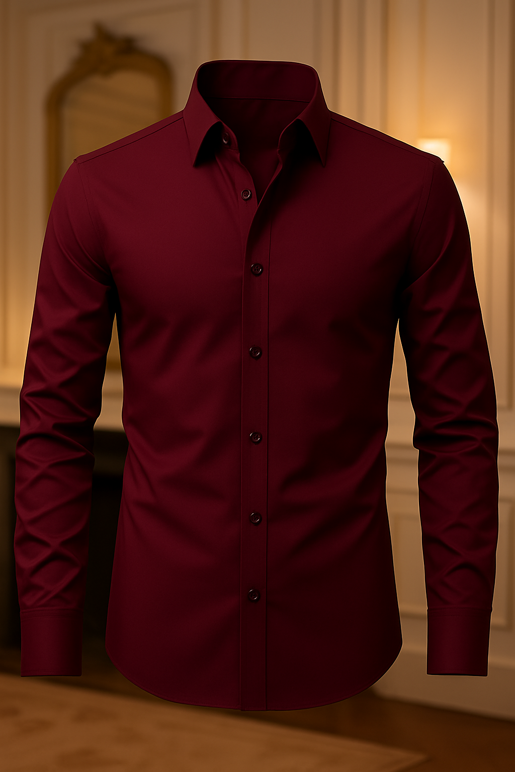 Camisa Social Masculina Slim Fit Manga Longa com Colarinho e Botões - Ideal para Casamento, Trabalho ou Eventos Formais