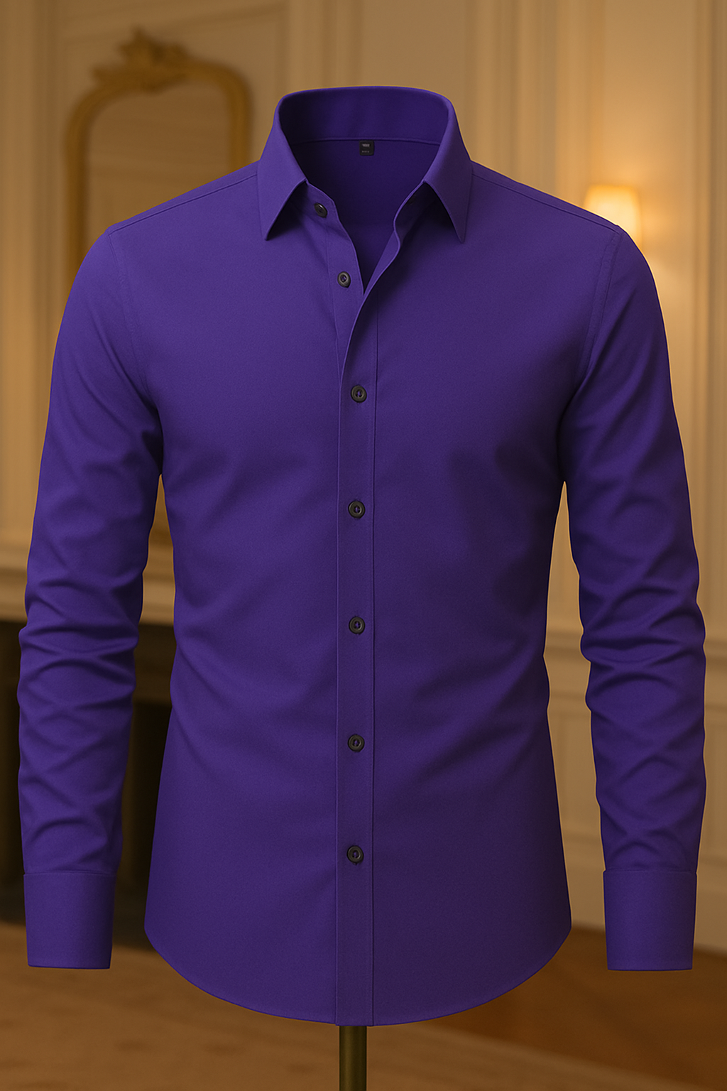 Camisa Social Masculina Slim Fit Manga Longa com Colarinho e Botões - Ideal para Casamento, Trabalho ou Eventos Formais