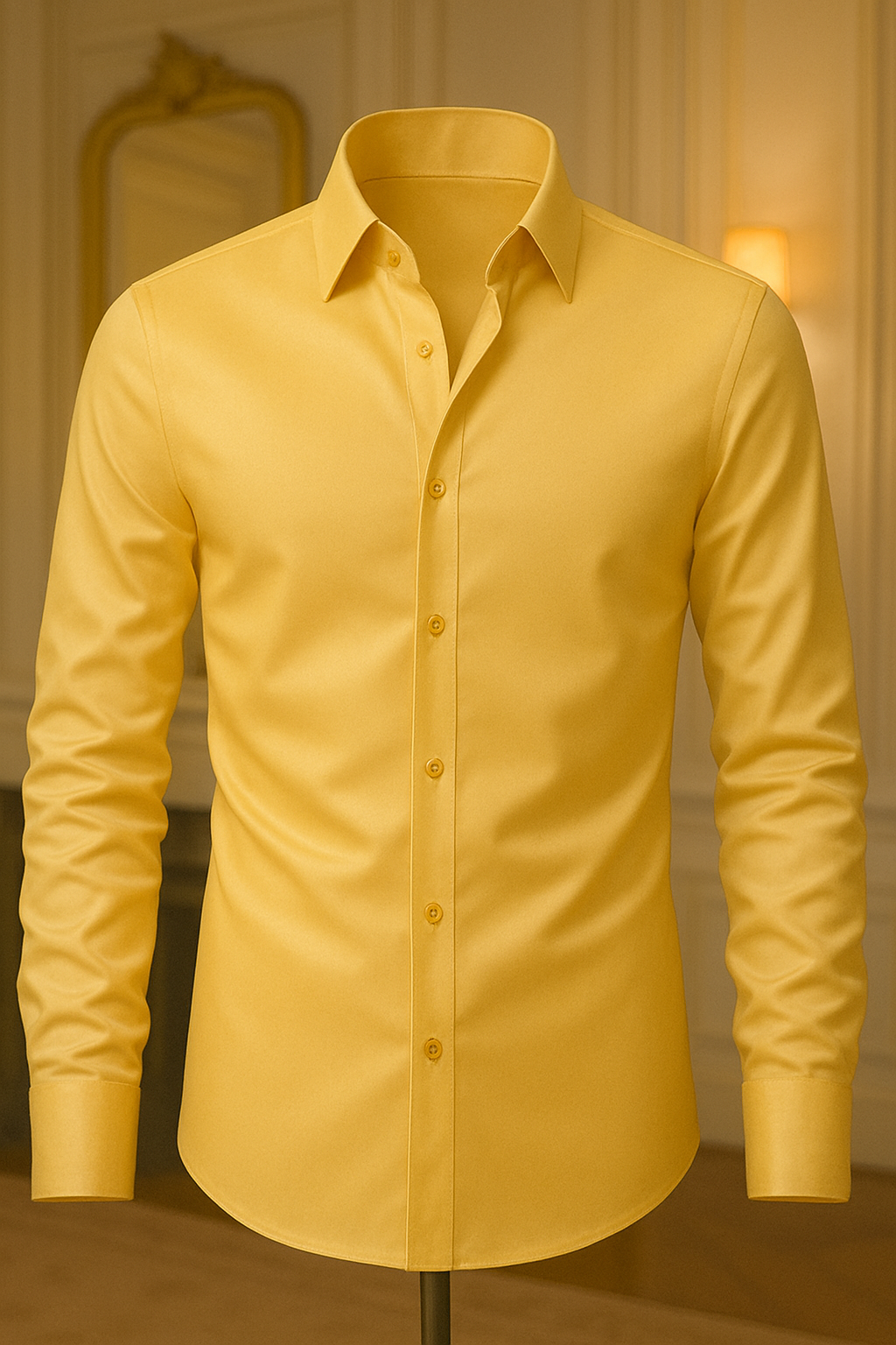 Camisa Social Masculina Slim Fit Manga Longa com Colarinho e Botões - Ideal para Casamento, Trabalho ou Eventos Formais