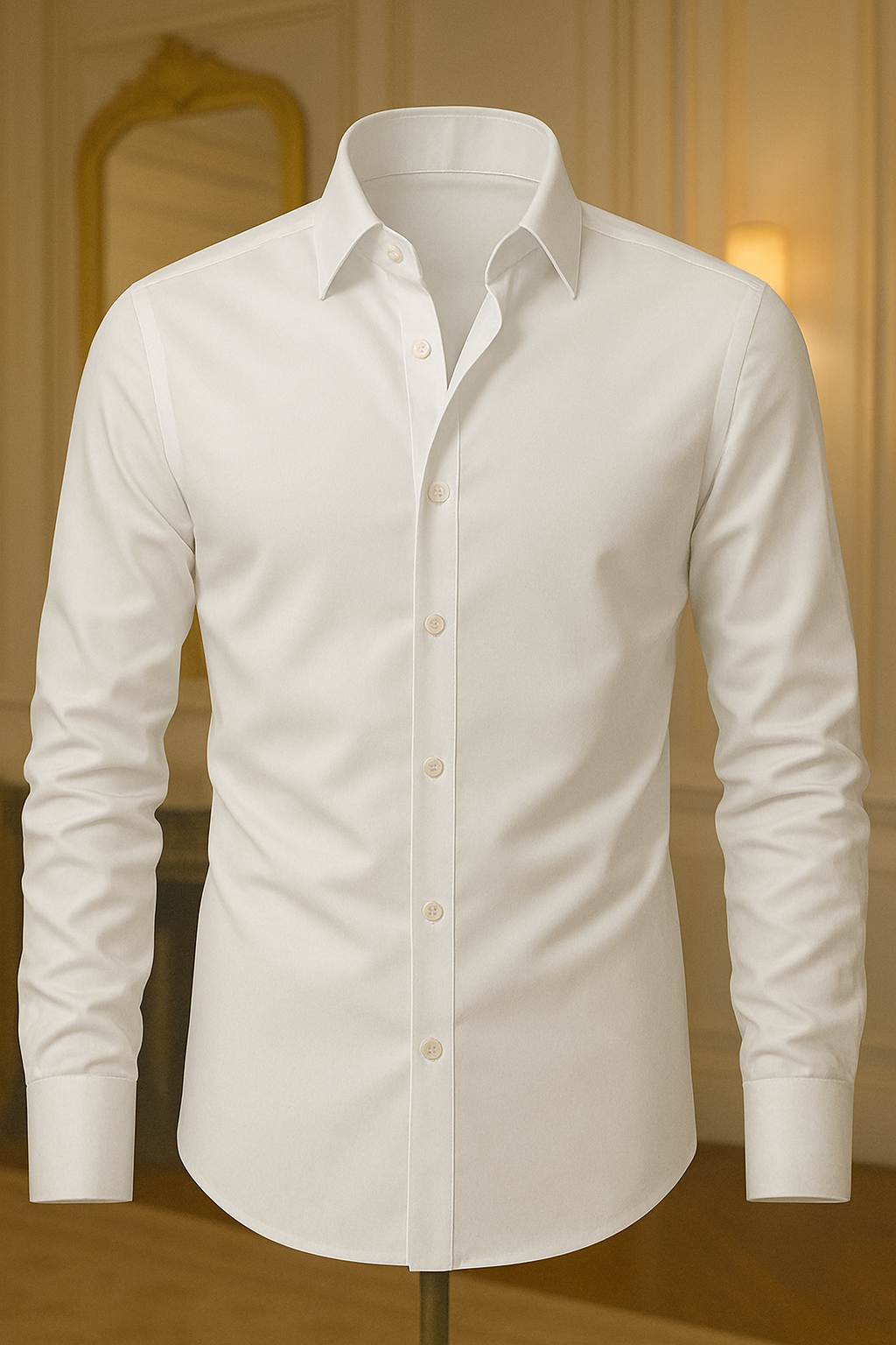Camisa Social Masculina Slim Fit Manga Longa com Colarinho e Botões - Ideal para Casamento, Trabalho ou Eventos Formais